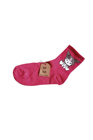 3 ÇİFT KUROMİ SANRİO PEMBE RENK ÇORAP YUMUŞAK KISA KONÇ DESENLİ ŞIK RAHAT 36-40