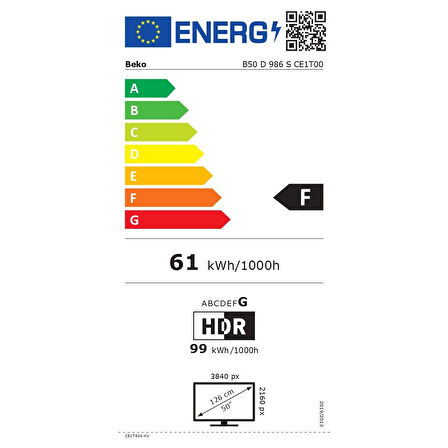 B50 D 986 S /50" 4K UHD Smart Google TV