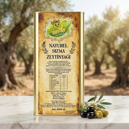 Doğal Sızma Zeytinyağı 5 Litre Analiz Raporlu & Yeni Hasat Akhisar Zeytinyağı Ege Sızma Natürel Zeytinyağı