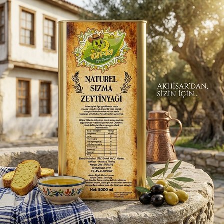 Doğal Sızma Zeytinyağı 5 Litre Analiz Raporlu & Yeni Hasat Akhisar Zeytinyağı Ege Sızma Natürel Zeytinyağı
