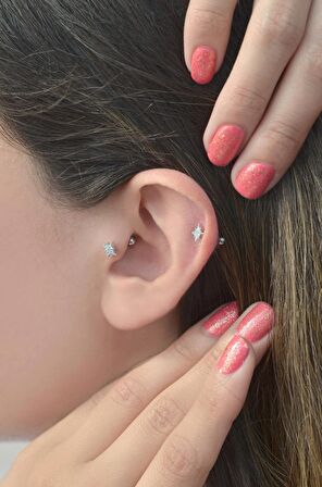 Kutup Yıldızı Piercing Helix Kıkırdak
