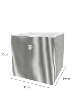 (3 ADET) ALAS Raf Organizer Kutu Seti (30*30*30 cm) Yeni Sezon Nano Teknoloji Su Geçirmez Kumaş Gri
