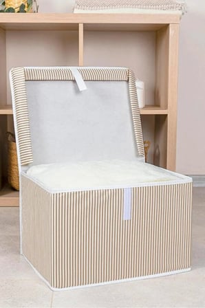 (3 ADET) ALAS Kahverengi Çok Amaçlı Kapaklı Kutu Saklama Kutusu Mini Boy Tela 40*30*26 Cm