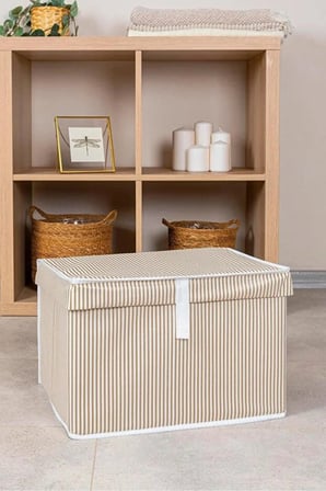 (3 ADET) ALAS Kahverengi Çok Amaçlı Kapaklı Kutu Saklama Kutusu Mini Boy Tela 40*30*26 Cm