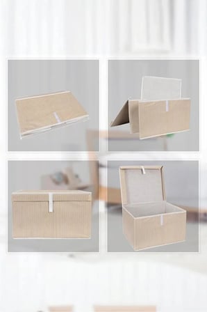 ALAS Kahverengi Çok Amaçlı Kapaklı Kutu Maxi Boy Tela 50x40x30 Cm