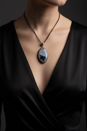 Oval Zirkon Taşlı Doğal Taş Kolye Ucu Pembe -kuvars
