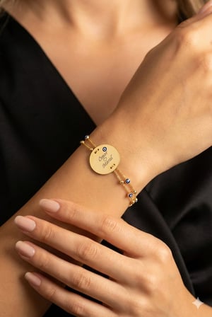 925 Ayar Gümüş Firuze Nazar Mineli Plaka Isim Bileklik.rose.gold.rodaj Nazar