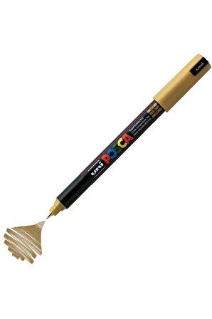 Posca Uni Pc-1Mr Renkli Boya Marker Kalemler Ultra İnce 0,7 Mm ALTIN (3  ADET)