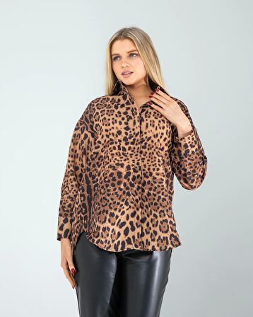Leopar Desen Gömlek