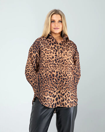 Leopar Desen Gömlek