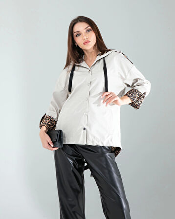 Leopar Detaylı Ceket