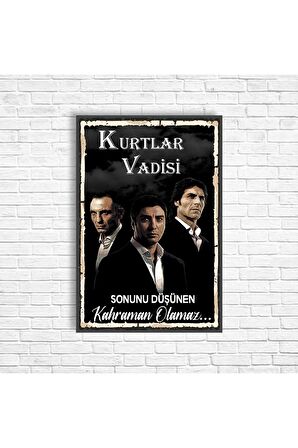 Kurtlar Vadisi Retro Ahşap Poster