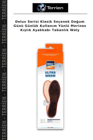 Delux Serisi Klasik Seçenek Doğum Günü Günlük Kullanım Yünlü Merinos Kışlık Ayakkabı Tabanlık Woly