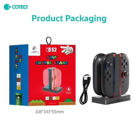 Premium COTECi Nintendo Switch 2 Joy-Con Şarj Ünitesi ve Standı Oyun Aleti Masa Üstü Hediye Seçeneği