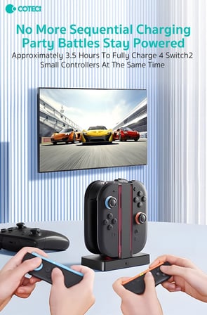 Premium COTECi Nintendo Switch 2 Joy-Con Şarj Ünitesi ve Standı Oyun Aleti Masa Üstü Hediye Seçeneği