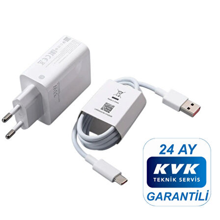 Xiaomi 33w (WATT) Typ-c Hızlı Şarj Aleti Adaptörü Kablo Seti %100 Orijinal ( Kvk Teknik Servis Garantili )