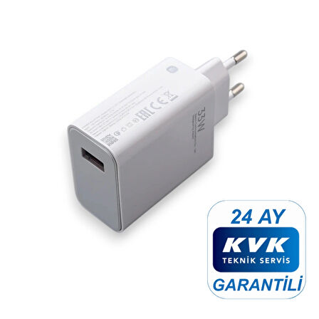 Xiaomi 33w (WATT) Typ-c Hızlı Şarj Aleti Adaptörü Kablo Seti %100 Orijinal ( Kvk Teknik Servis Garantili )