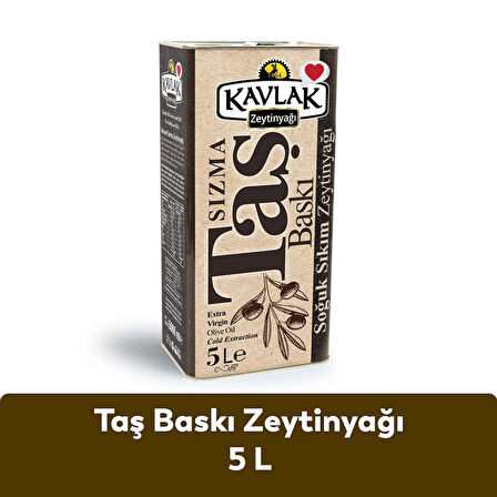 Kavlak Taş Baskı Soğuk Sıkım Zeytinyağı 5 LT