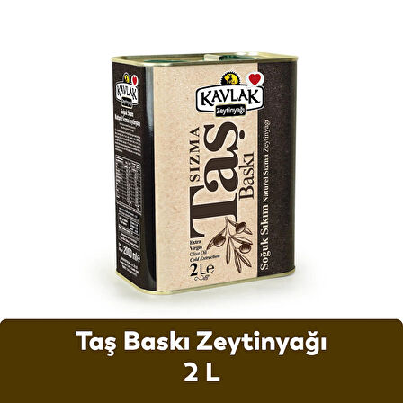 Kavlak Taş Baskı Soğuk Sıkım Zeytinyağı 2 LT