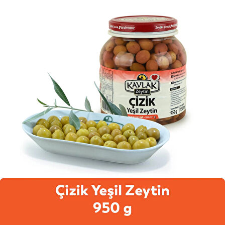 Kavlak Çizik Yeşil Zeytin 950 GR