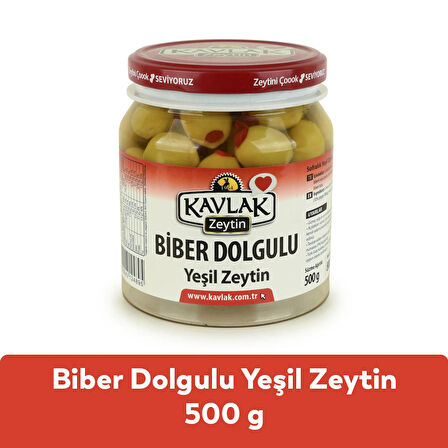 Kavlak Biber Dolgulu Yeşil Zeytin 500 GR
