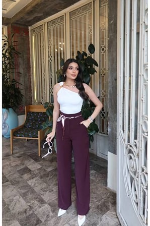 Linda Twil Kumaş Aksesuarlı Pantolon