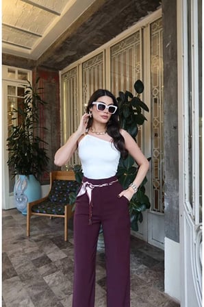 Linda Twil Kumaş Aksesuarlı Pantolon