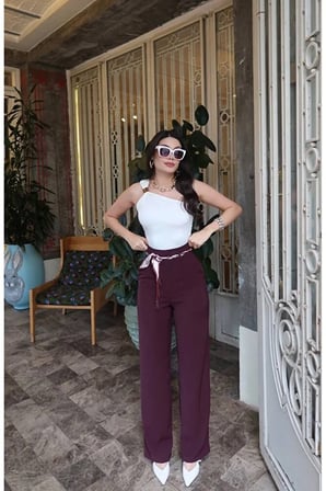 Linda Twil Kumaş Aksesuarlı Pantolon