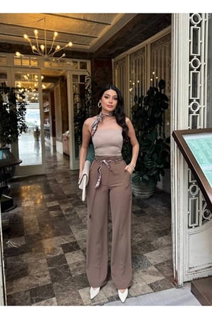 Linda Twil Kumaş Aksesuarlı Pantolon