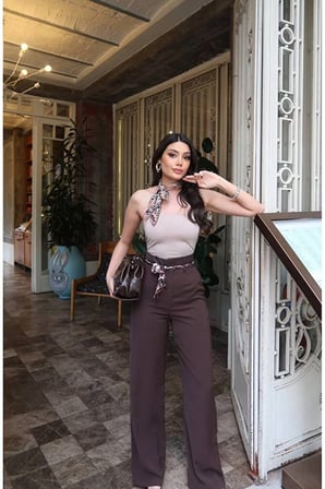 Linda Twil Kumaş Aksesuarlı Pantolon