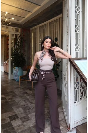 Linda Twil Kumaş Aksesuarlı Pantolon
