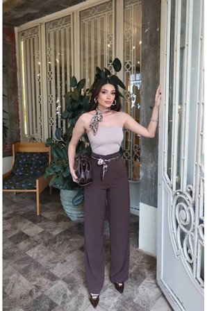Linda Twil Kumaş Aksesuarlı Pantolon
