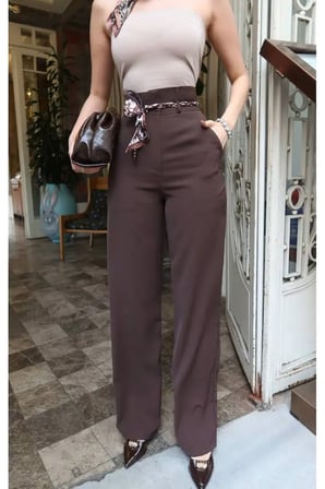 Linda Twil Kumaş Aksesuarlı Pantolon