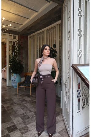 Linda Twil Kumaş Aksesuarlı Pantolon