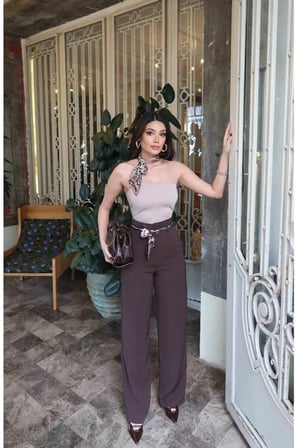 Linda Twil Kumaş Aksesuarlı Pantolon
