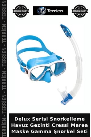 Delux Serisi Snorkelleme Havuz Gezinti Cressi Marea Maske Gamma Şnorkel Seti