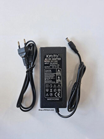 Nif Bilişim KYOTO KY-1205 12 Volt 5 Amper Plastik Kasa Adaptör