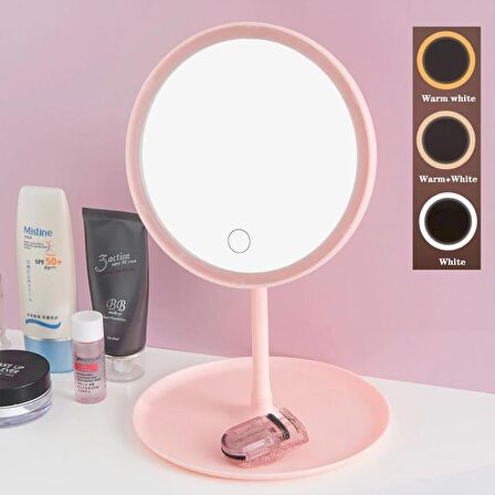 Led Işıklı Dokunmatik Masa Üstü Makyaj Aynası