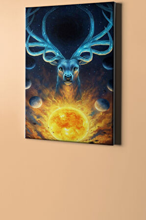 Sayılarla Boyama Seti Kasnaklı Mistik Evren Ve Geyik 60 X 75 Cm