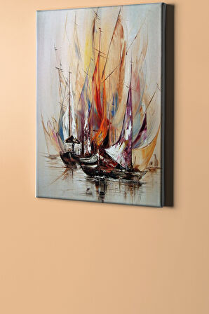 Sayılarla Boyama Seti Kasnaklı Renkli Yelkenliler 40 X 50 Cm