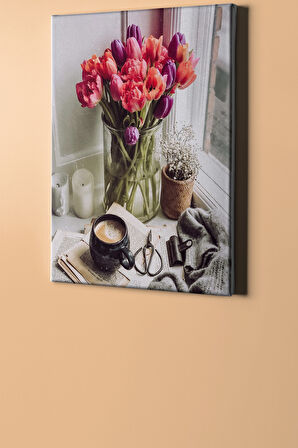 Sayılarla Boyama Seti Kasnaklı Laleler 60 X 75 Cm