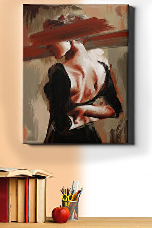 Sayılarla Boyama Seti Kasnaklı Kadının Duruşu 60 X 75 Cm