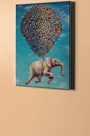 Sayılarla Boyama Seti Kasnaklı Filin Balonla Seyahati 40x50 Cm