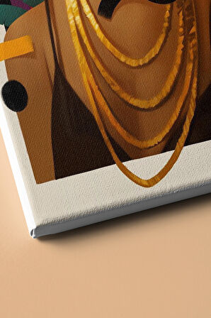 Sayılarla Boyama Seti Çerçeveli Kasnaklı Süslü Kadın 60x75 Cm