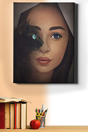 Sayılarla Boyama Seti Kasnaklı Kedi Bakışlar 60x75 Cm