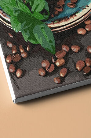 Sayılarla Boyama Seti Kasnaklı Mavi Fincanlar 40x50 Cm
