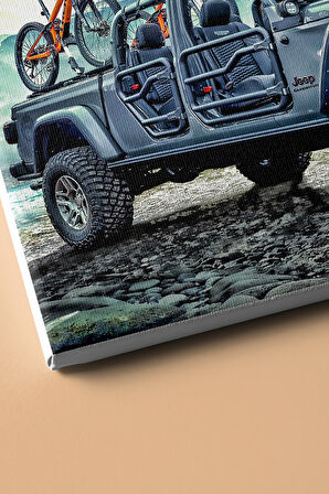 Sayılarla Boyama Seti Çerçeveli Kasnaklı Arazideki Araba 50x65 Cm