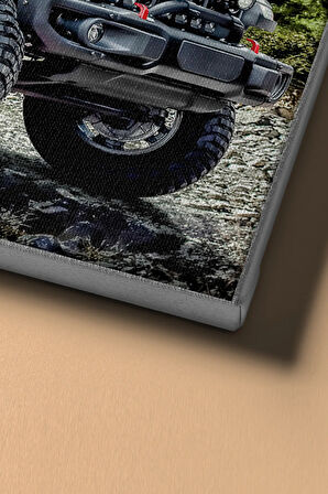 Sayılarla Boyama Seti Çerçeveli Kasnaklı Arazideki Araba 60x75 Cm