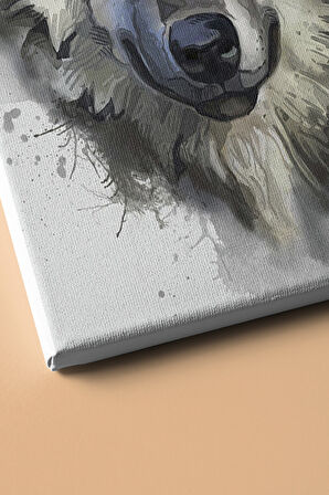 Sayılarla Boyama Seti Çerçeveli Kasnaklı Gri Kurt 60x75 Cm