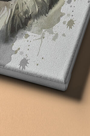 Sayılarla Boyama Seti Çerçeveli Kasnaklı Gri Kurt 60x75 Cm